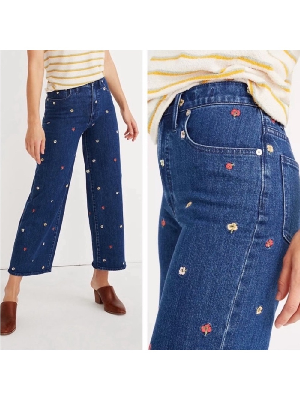 Madewell Wide-Leg Crop Jeans: Confetti Floral Embroidered Edition - Picture 15 of 16